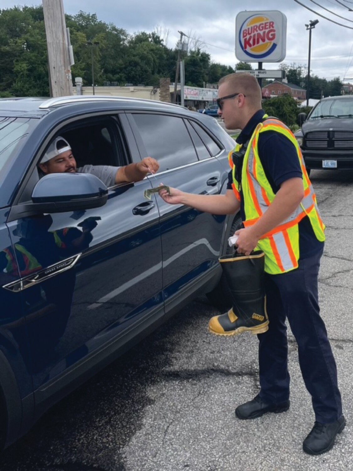 THANK YOU …. THANK YOU: That’s what Johnston Firefighters like Tyler McNulty said to motorists on successive weekends when Local 1950 collected $14,000 for MDA through the nationally famous Fill the Boot program.